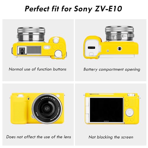 Funda de silicona para cámara Sony ZV-E10, ligera, amarilla miniatura 3