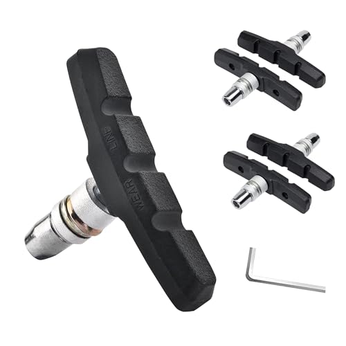 Pastillas de freno para bicicleta, 2 pares de bloques de freno Oture 70 mm, de goma, silenciosas, zapatas de freno en V para Shimano, Tektro y la mayoría de bicicletas de carretera y bicicletas de
