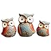 HEMOTON 3Pcs Keramik Eule Figur Eule Ornament Eulen Skulptur Tierfiguren Gartenfigur Ornamente Statuen für Innen und Außen Garten Wohnzimmer Balkon Terrasse Fensterbank Dekoration