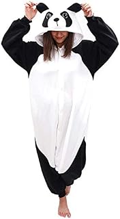 Wanziee Unisex Panda Onesie Adult Pajamas - Plush One Piece Cosplay Animal Hoodie Costume S M L XL