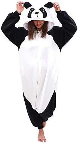 Wanziee Unisex Panda Onesie Adult Pajamas - Plush One Piece Cosplay Animal Hoodie Costume S M L XL