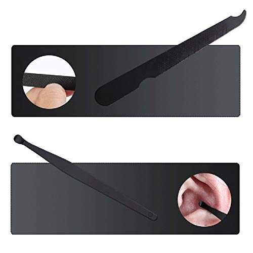 KKmoon Preto 7 pcs Aço Inoxidável Cortador de Unhas Cutter Trimmer Scissor Pinças Ear Pick Grooming