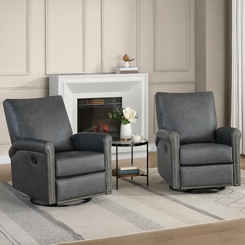 Sillón reclinable de cuero sintético Gris oscuro miniatura 2