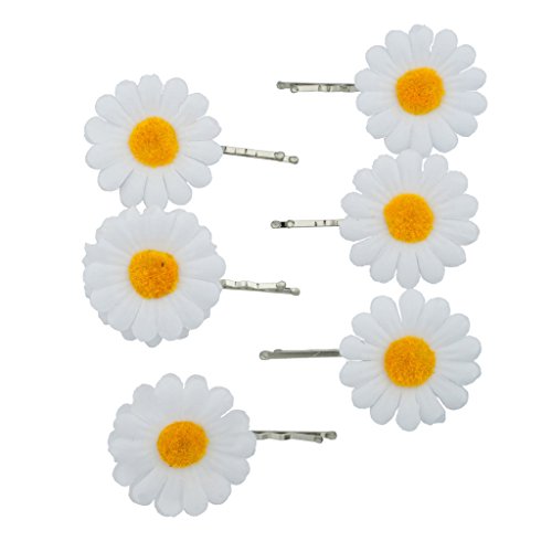 Lux Accessories Fabric Sunflower Floral Flower Multi Hair Clip Set
