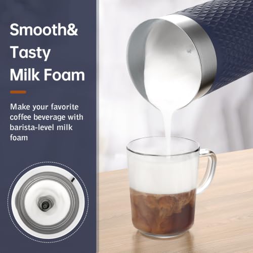 Image of SIMPLETASTE Milk Frother, 4-in-1 Electric Automatic Milk Steamer, Navy