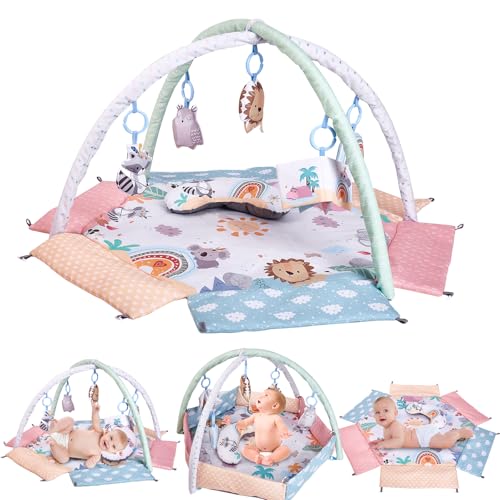 Image of Baby Gym Play Mat Babies and Toddlers Activity Game Mat Visual Auditory Motor Development Gifts for Aged 0-18 Months