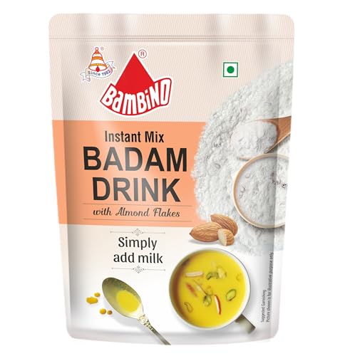Image of Bambino Instant Delicious Badam Drink Mix 1 kg with Real Almond Flakes