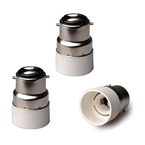 FINELED 3-Pack B22 to E14 Light Adapter Socket Base Converter,BC Cap B22 to E14 ES Edison Screw Light Bulb Lamp Base Socket Converter Extender Adaptor Holder Fitting Cover