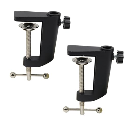 Wenrou 2 Pezzi Morsetto per lampada da scrivania, Supporto a morsetto a forma di C, Nero