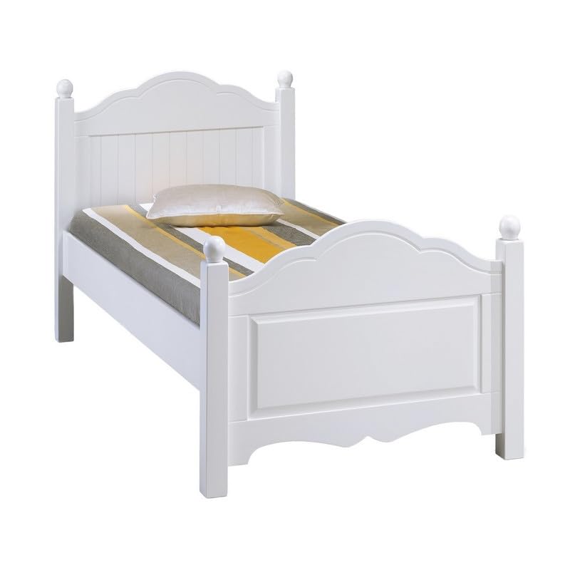 ACTUAL DIFFUSION Lit Blanc 1 Place pour Couchage 90 x 190 cm Style Anglais L 99 H 100 P 198 cm