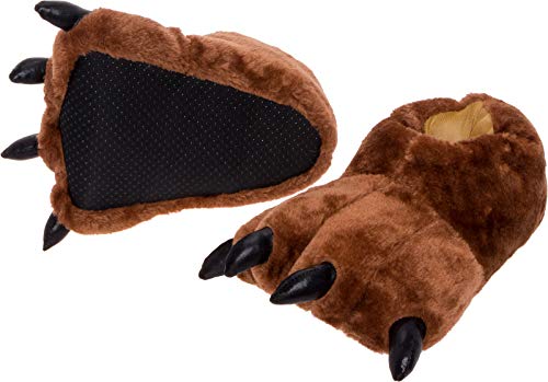 Fuzzy Bear Feet Slippers Womens & Mens, Funny Indoor House Shoes, Animal Stocking Stuffer, Gift Holiday Christmas Hanukkah Pink2