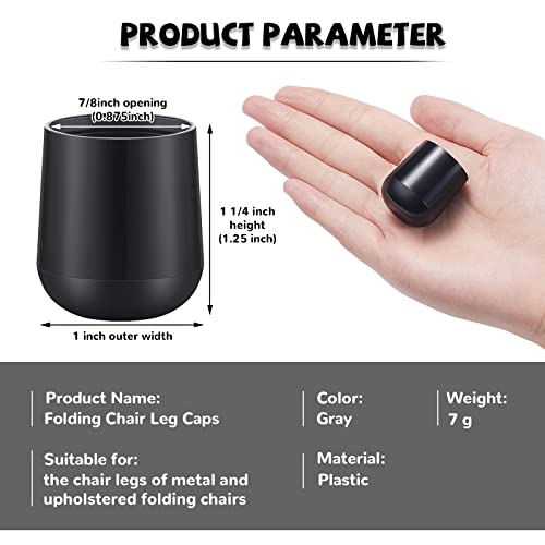 Image of Jetec 72 Pcs Black Folding Chair Leg Caps, 7 /8 Inch Round Protectors | Heavy-duty Plastic Glides, Non-marring Floor Protectors for Hardwood Tile Floors, Replacement Feet Tips, Round Tube Fit