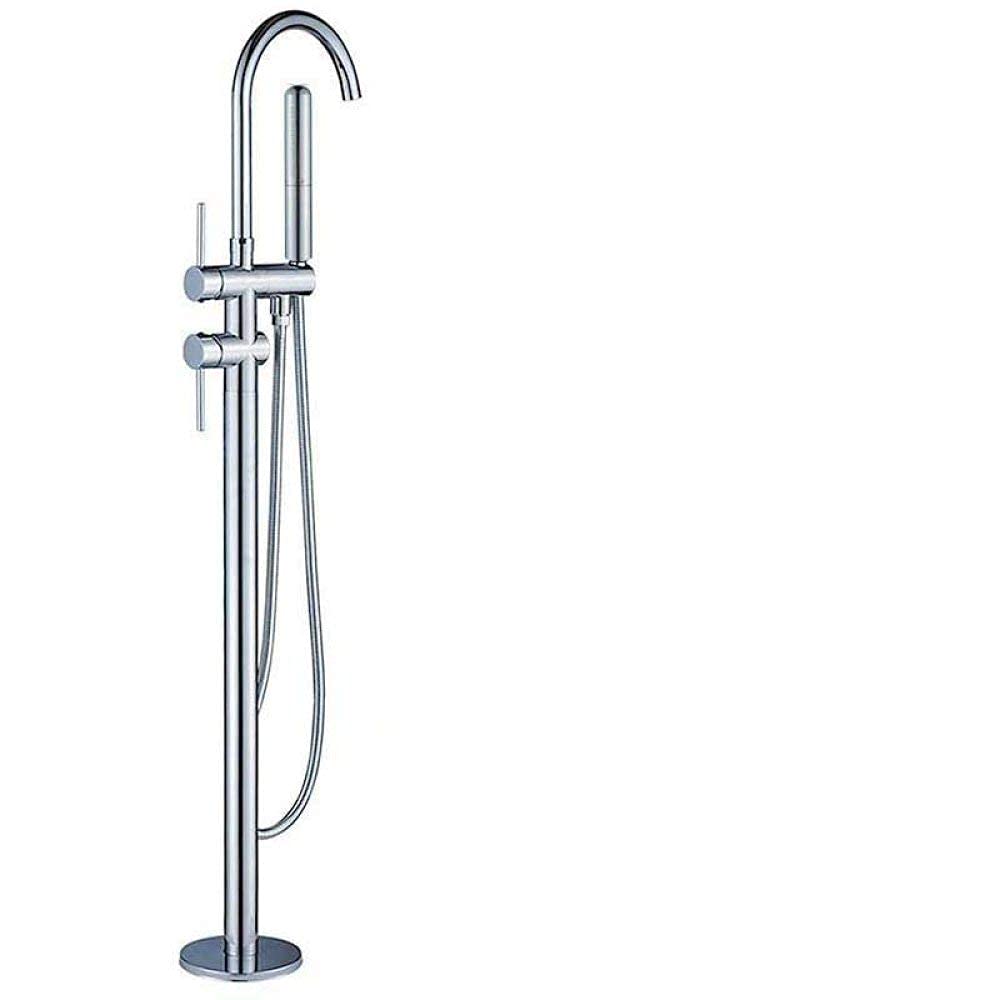 Robinet de baignoire au sol en bronze noir de style rétro chic