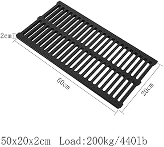 Drain Channel Strainers, Sewer Cover Grates, Kitchen Sewage Ditch，Trench Drainage, Linear Drain, Regular Trench Drain, for Garage Driveway Lawn (Color : Black, Size : 50x20x2cm)