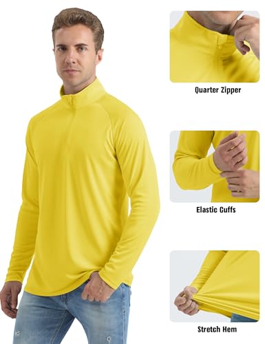 Image of MAGCOMSEN Men's Quarter Zip Pullover Long Sleeve Sweatshirts Fleece Lined Golf Pullover Thermal Gym Workout Tops