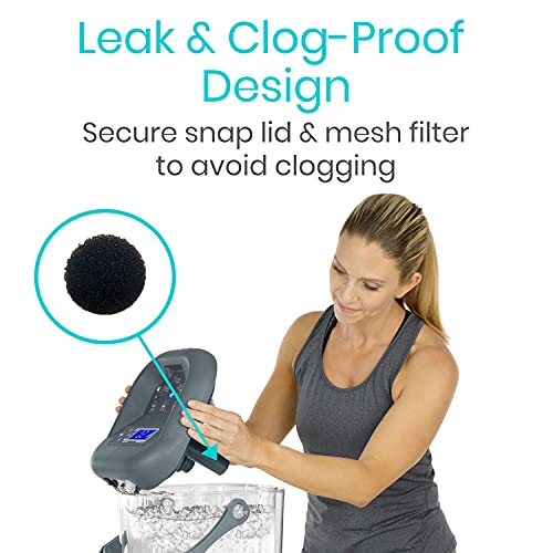 Vive Cold Therapy Machine - Large Ice Cryo Cuff - Flexible Cryotherapy Freeze Kit System Fits Knee, Shoulder, Ankle, Cervical, Back, Leg, Hip and ACL - Wearable Adjustable Wrap Pad - Cooler Pump