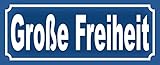 DekoDrom® Blechschild 27x10 cm Große Freiheit Grenzenlos Hamburg Reeperbahn Wand Deko Bar Kneipe Cafe Sammler Geschenk