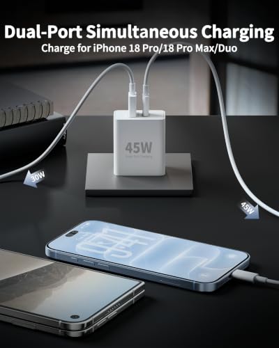 for iPhone 17e 16e Charger Fast Charging, 2 Pack 45W USB C Charger Block - image 4