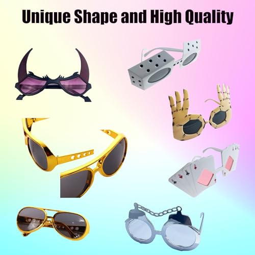 16 Pack Funny Sunglasses Novelty Party Glassses Masks for Adults Cool Shaped Funny Party Eyeglasses, Photo Booth Props Sunglasses Dress Up Costume Glasses Pack2