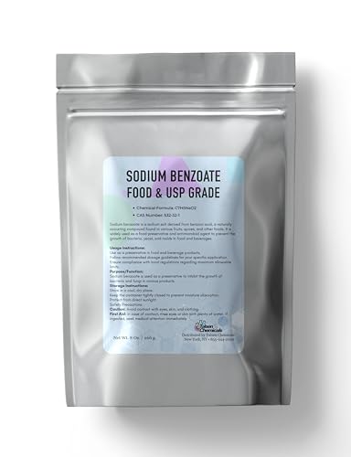 Sodium Benzoate USP Grade Additive and Preservative by Talsen Chemicals (16 Ounce / 453 Gram)