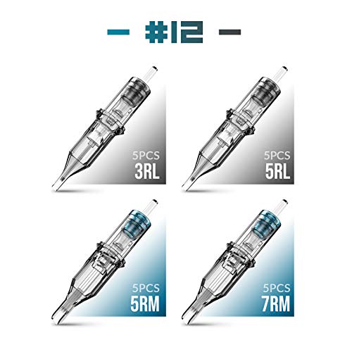 Wormhole Tattoo Cartridge Needles 20pcs Mixed Cartridge Needles 1203RL 1205RL 1205RM 1207RM Tattoo Cartridges Disposable Tattoo Needle Cartridge Tattoo Needles Cartridge Needles for Tattoo Artist - Image 3