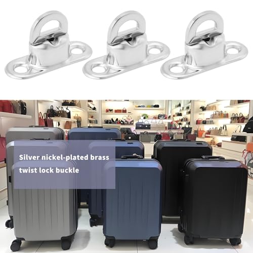 EMSea 20 Stück Drehverschlüsse aus Vernickeltem Messing 11 Mm 2 Löcher für 11 Mm X 7 Mm Ovale Ösen Basisbolzen Drehverschluss für Bootsüberdachungen für Poolabdeckungen Gartenmöbel Taschen DIY