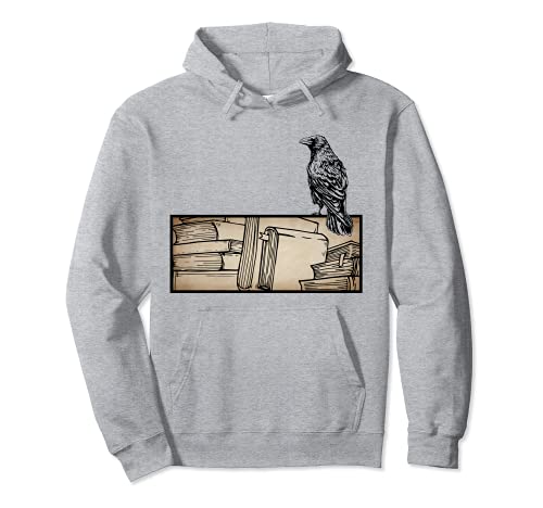 Dark Academia Aesthetic Raven Cuervo Soft Grunge Libros Sudadera con Capucha