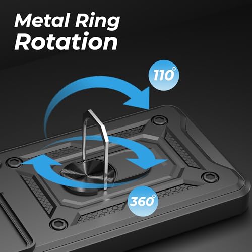 Image of A rtistque Armor Bumper Back Case Cover for Vivo V60 5G / T4 Pro / V60e 5G | Stylish Ring Holder & Inbuilt Stand | Sliding Camera Cover | Shockproof TPU Protective Design | Back Cover - Black