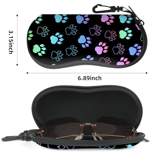 Image of Sunglasses Soft Case, Cute Ultra Light Portable Neoprene Zipper Eyeglass Glasses Case with Belt Clip for Men Women