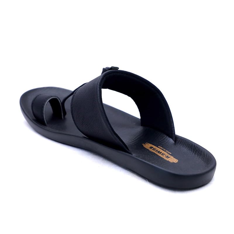 Image of Men's Synthetic Leather Slippers With PU Sole