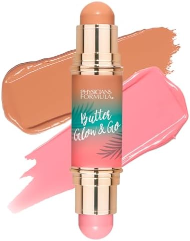 Physicians Formula Butter Glow & Go Multiuse Stick, Ultra-Creamy Radiant Finish Formula with Murumuru Butter, Vegan & Cruelty-Free- Beachy Pink