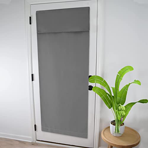 Wdfour Door Curtains For Door Window, French Door Curtains For Privacy, Easy Installed Tricia Door Panels,Front Door Sidelight Curtain Tie Up Shade, Washable Curtain 25W X 70L Inch Dark Gray, 1 Panel #TOP3
