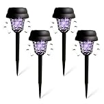 4 piezas de lámparas antimosquitos solares, lámpara antimosquitos para exterior, iluminación exterior impermeable, lámpara antimosquitos para interior y exterior, para la casa, jardín, patio, camping