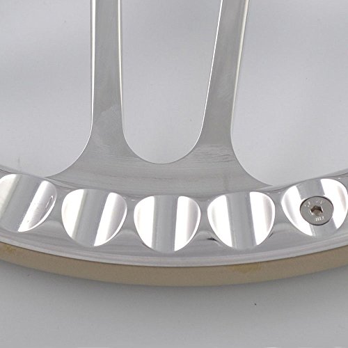 Flashpower 14'' Billet 4-Slot Half Wrap 9 Bolts Steering Wheel With 2'' Dish And Horn Button (Black) #TOP2