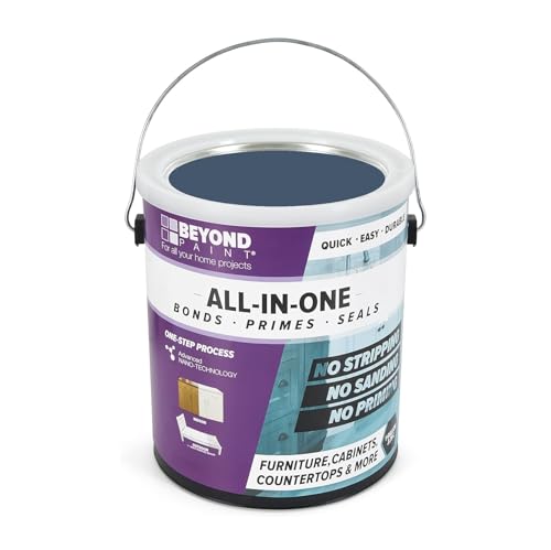 Beyond Paint All-in-One Refinishing Paint, No Sanding, Matte Finish for Cabinets, Countertops, Furniture and Doors, 1 Gallon, Deep Blue
