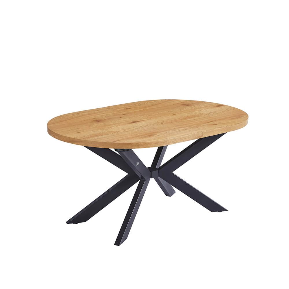 Home Deluxe Table de Salle à Manger Ovale Extensible AVENTI avec Pied en étoile - 160 x 100 cm Light Oak | Table de Cuisine, Salle à Manger, Table de Salle à Manger