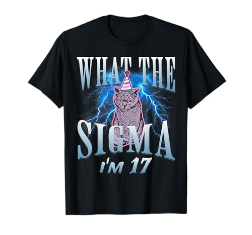 Eh, What the Sigma, tengo 17 años, divertido gato para niños y niñas Camiseta