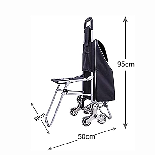 COUYY Trolley faltsam einkaufen Trolley, schwarz 40l hohe kapazität Shopping Trolley Tasche alte Mann supermarkt leichte… – Bild 3