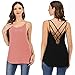 Famulily 2 Pack Women¡¯s ComfortSoft Lounge Tank Tops Active Casual Wear Black/Pink S