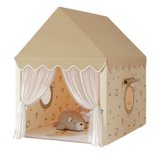 Bxzzuisプレイテント 子供用テント キッズテント 室内テント お庭で遊園地気分 幼児用テント 睡眠テント 簡単に組立 軽量 通気性 室内遊具 男の子と女の子のためのおもちゃ お誕生日 室内用 幼稚園 親子部屋 (テント,ライトブラウン)