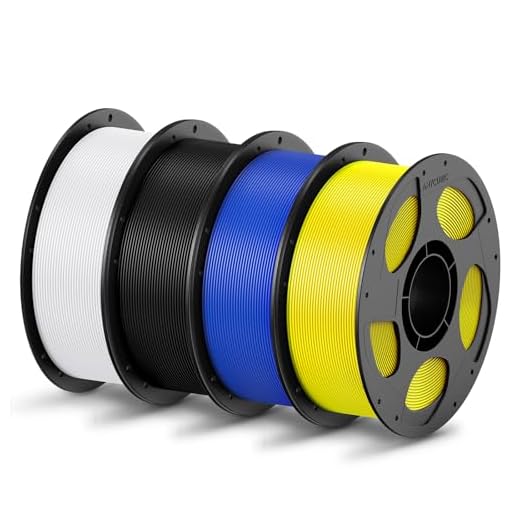 ⚡ ANYCUBIC PLA Filament 1.75mm Bundle, 3D Printing PLA Filament 1.75mm Dimensional Accuracy +/- 0.02mm, 1KG Reusable Spool (2.2 lbs), 4KG White + Black + Blue + Yellow