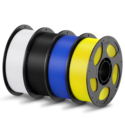 Image of ANYCUBIC PLA Filament 1.75mm Bundle, 3D Printing PLA Filament 1.75mm Dimensional Accuracy + /- 0.02mm, 1KG Reusable Spool (2.2 lbs), 4KG White + Black + Blue + Yellow