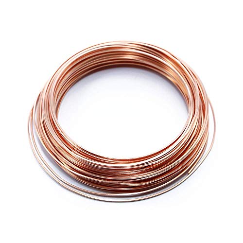 Solid Bare Copper Wire Square, Bright, Dead Soft, 50 Feet, 20 Gauge (Choose 14 To 22 Ga.) #TOP5