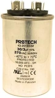 43-26261-03 -Ruud OEM Round Replacement Dual Run Capacitor 30 + 3 UF/MFD 370 Volt