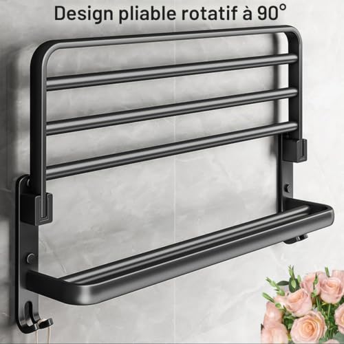 Porte-serviette salle de bain de 60cm pour optimiser vos petits espaces
