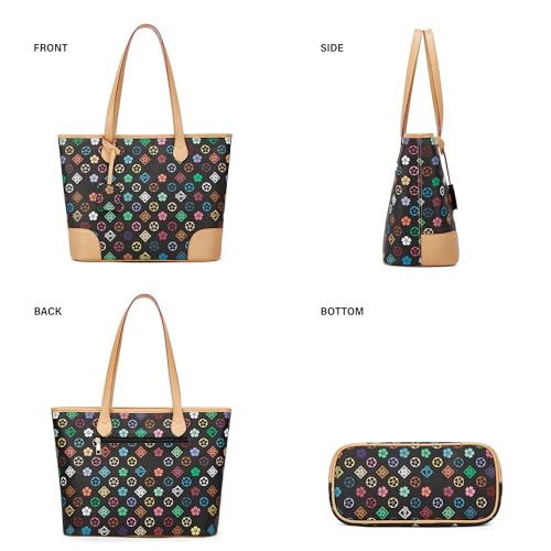 Image of Women Fashion Synthetic Leather Handbags Tote Bag Shoulder Bag Top Handle Satchel Purse Set