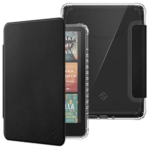Fintie Funda 7″ para Kindle Paperwhite 2024 (12ª generación) y Kindle Colorsoft Signature Edition (1ª generación), Funda Transparente de TPU Flexible, Funda de suspensión y Despertador, Negro