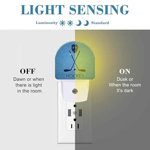 Image of Hockey Mask Night Light with Dusk to Dawn Sensor for Kids & Adults, Room Decor, Hallway, Kitchen, Bathroom, Nursery, Stairs