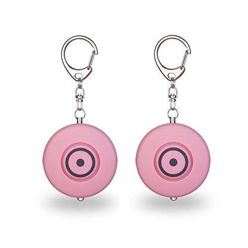 Preisvergleich Produktbild Xerra Personenalarm, Panikalarm,Taschenalarm, Notfall Selbstverteidigung Security,Teschenlampe, Schlüsselanhänger mit 130db Sirene und LED Leuchte, Alarm Anhänger, 2er Set, Farben Rosa
