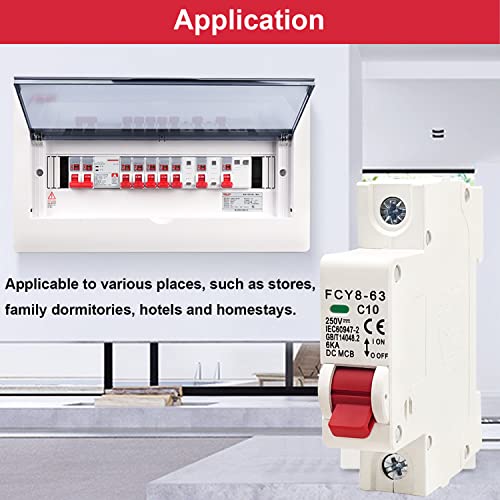 Weideer Dc Miniature Circuit Breaker 1P 250V C10 For Solar Pv System Din Rail Mount -10A #TOP5